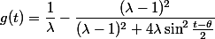 g(t)=\dfrac1{\lambda}-\dfrac{(\lambda-1)^2}{(\lambda-1)^2+4\lambda\sin^2\frac{t-\theta}2}